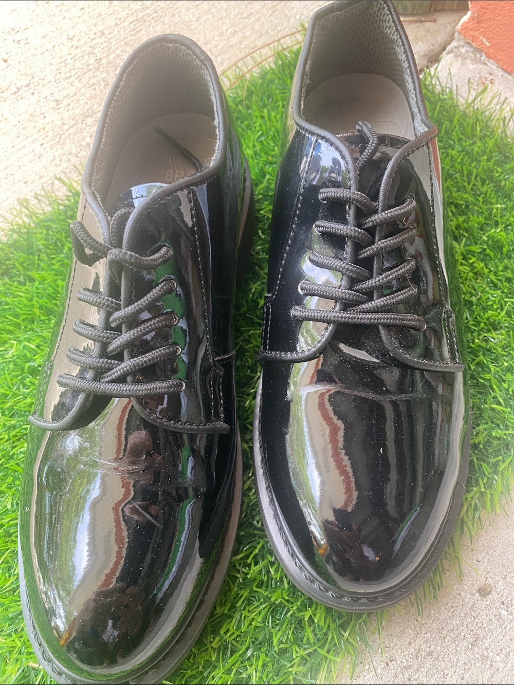 Rothco Black Patent Lace-Up Oxfords